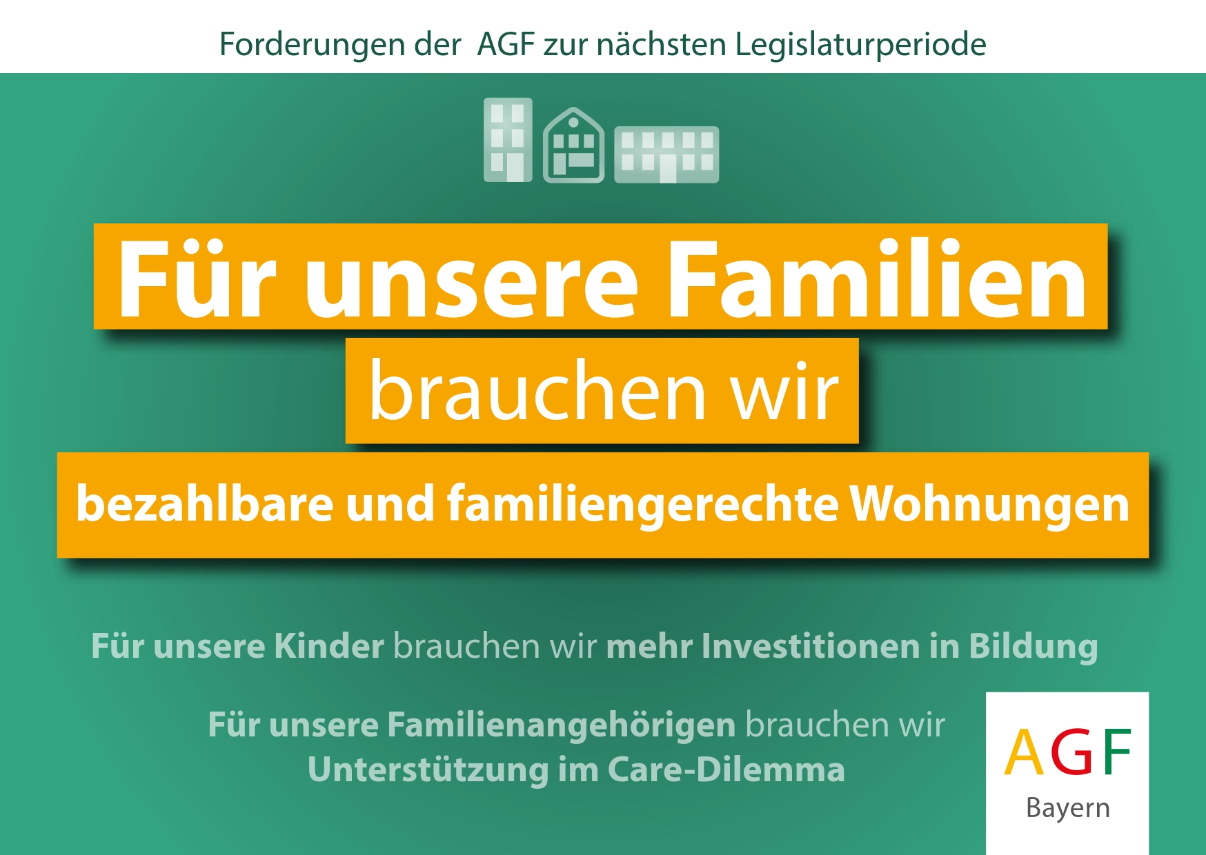 AGF Postkarte - Für unsere Familien
